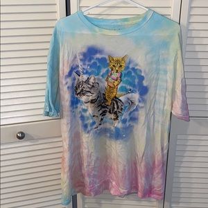 Tie dye cat shirt